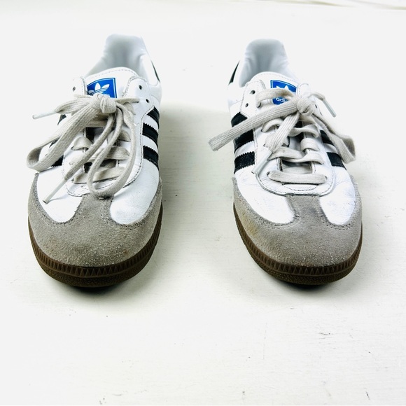 Adidas Samba Classic Mens Size 6.5 White Black Leather Soccer Shoes
